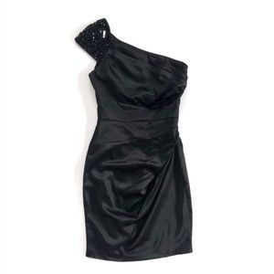 Black One-Shoulder Cocktail Dress